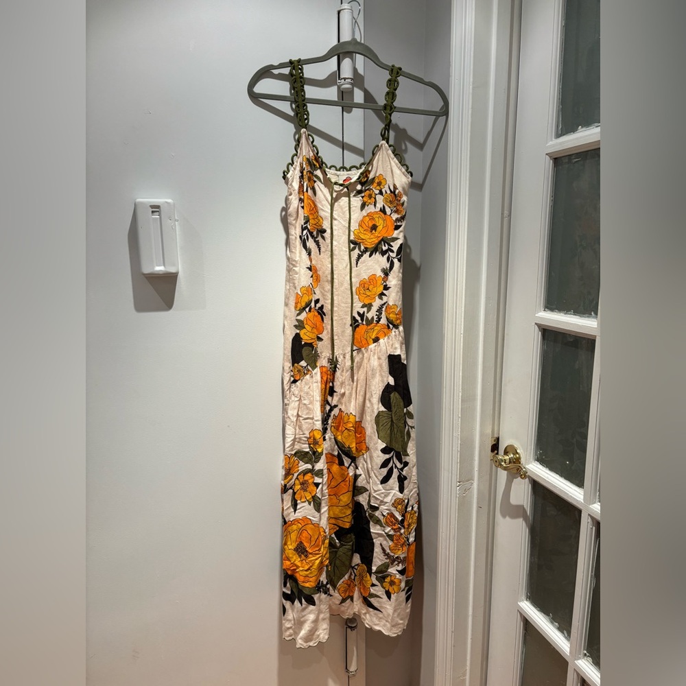 Farm Rio Anthropologie Sleeveless V-Neck A-Line Maxi XS - Picture 4 of 6